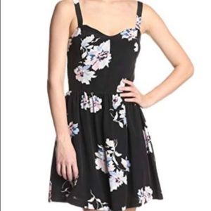 Joie Mini 100% Silk Black Floral Dress S
